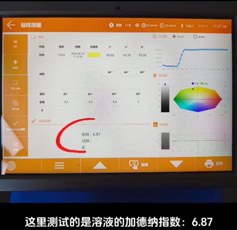 台式分光测色仪测量药品溶液颜色